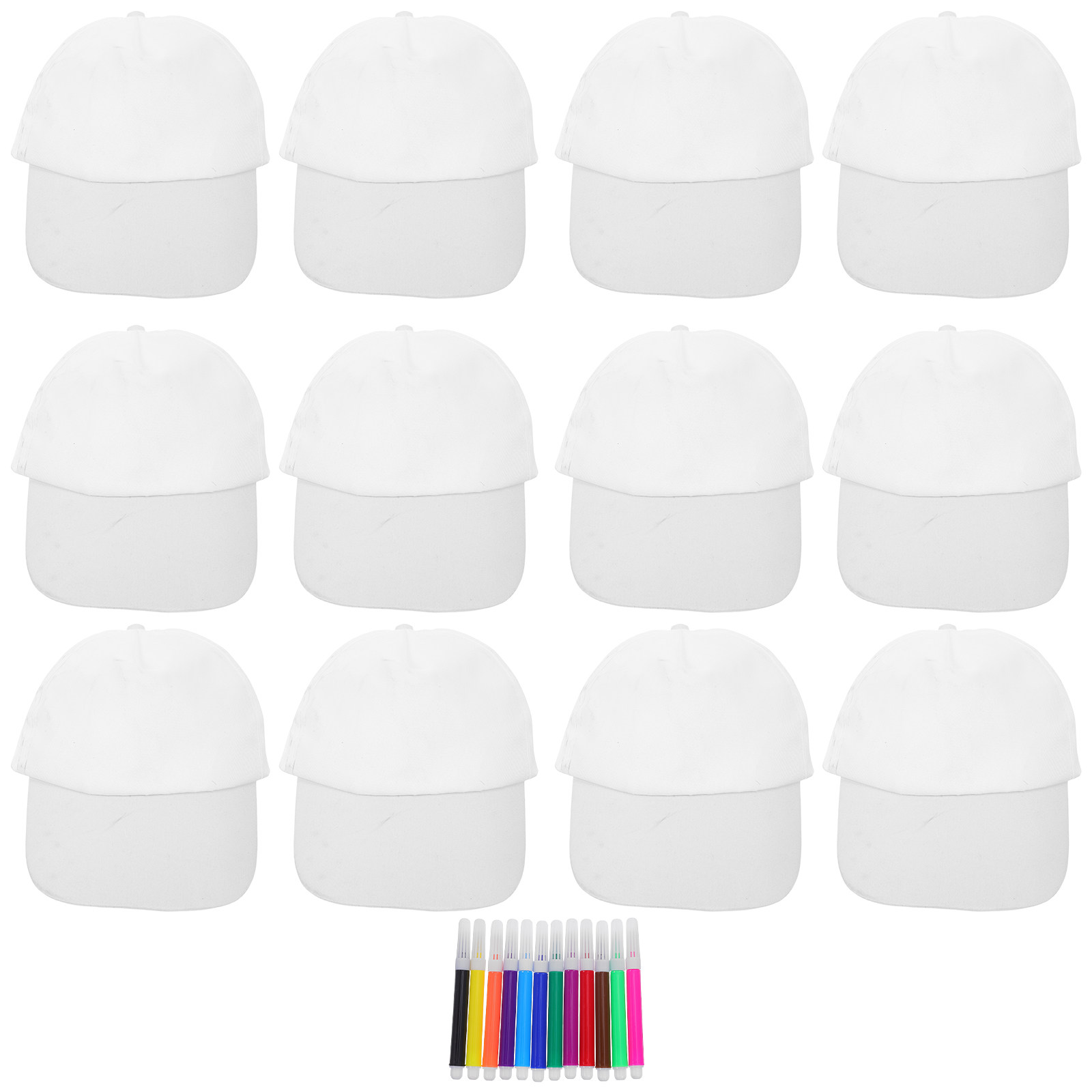 Art Craft Activity - 1 комплект детских белых бейсболок, простые