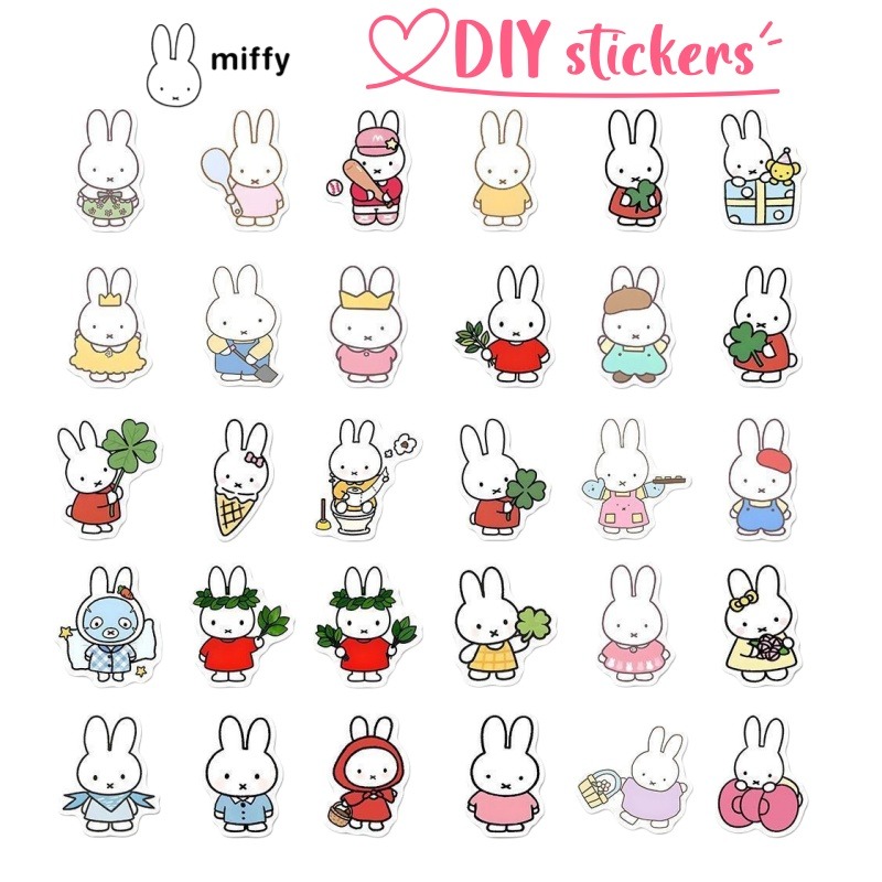 Origami Paper Set - Наклейки Miffy: яркие, креативные, простые, мультяшные,