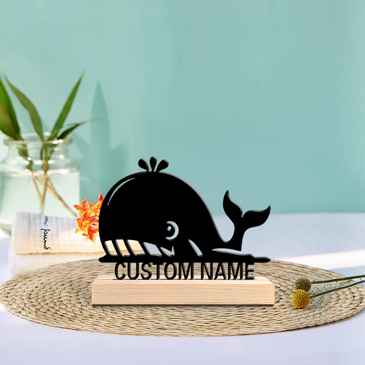 Art Craft Names - 1 шт. Абстрактная стальная статуэтка кита