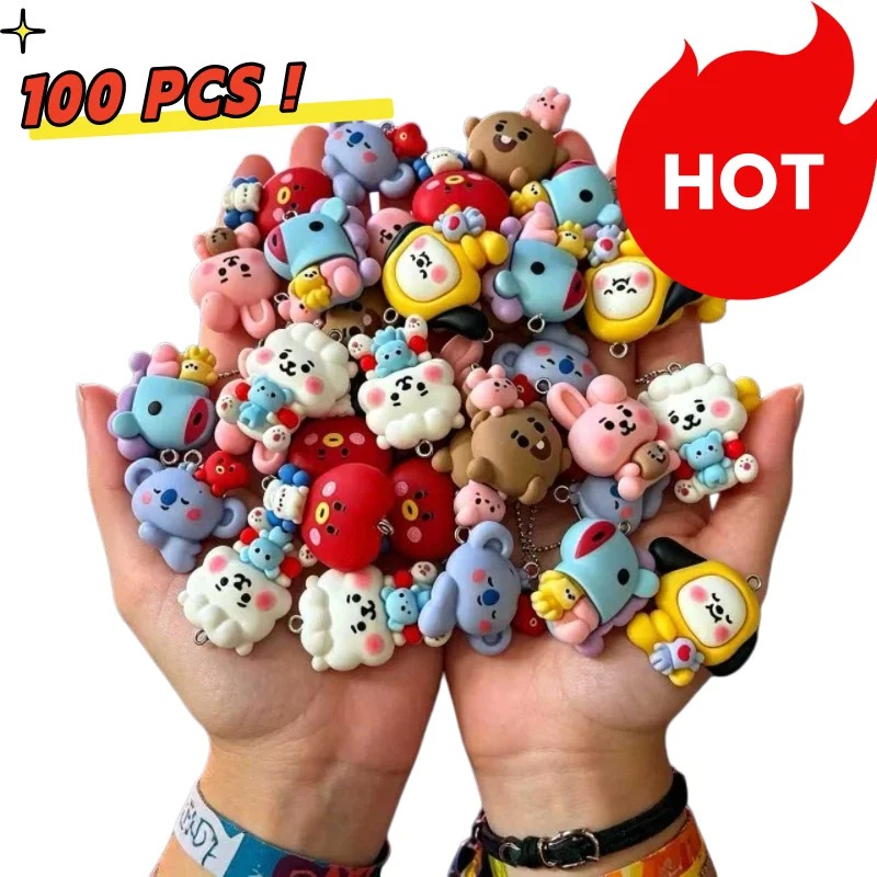 Art Craft Making - 7 шт. смоляных мультяшных шармов BT21